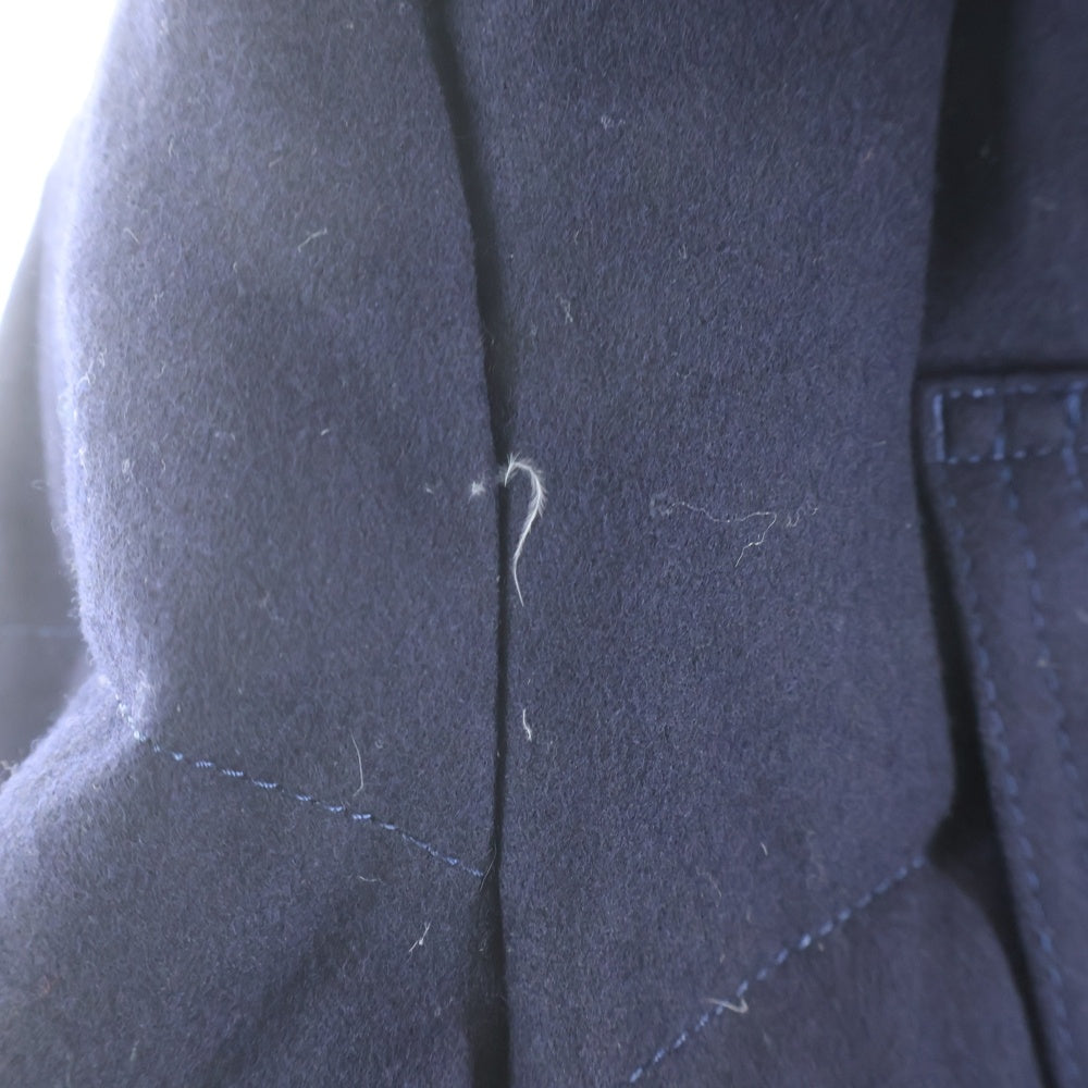 BURBERRY BLACK LABEL(バーバリー ブラックレーベル) ファーフーデッド ウール ダウンジャケット ネイビー