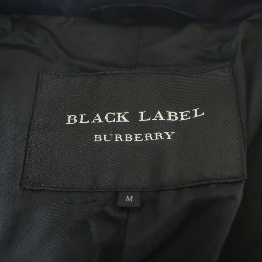 BURBERRY BLACK LABEL(バーバリー ブラックレーベル) ファーフーデッド ウール ダウンジャケット ネイビー