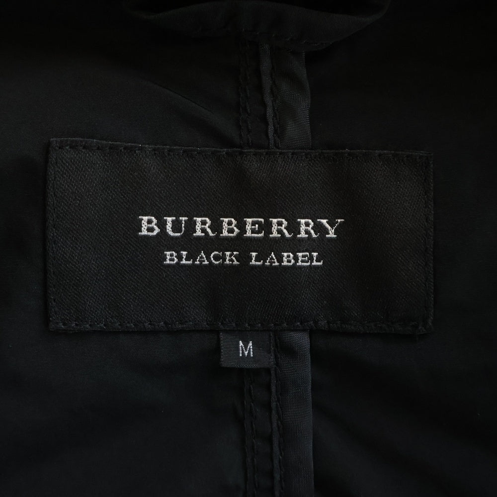 BURBERRY BLACK LABEL(バーバリー ブラックレーベル) ノバチェック柄ライナー付き ナイロン フーデッド ジップアップ ジャケット ブラック