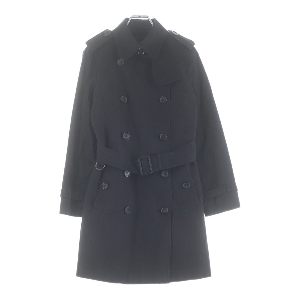 BURBERRY(バーバリー) ノバチェック柄ライナー付き コットン ダブルブレスト トレンチコート ブラック レディース