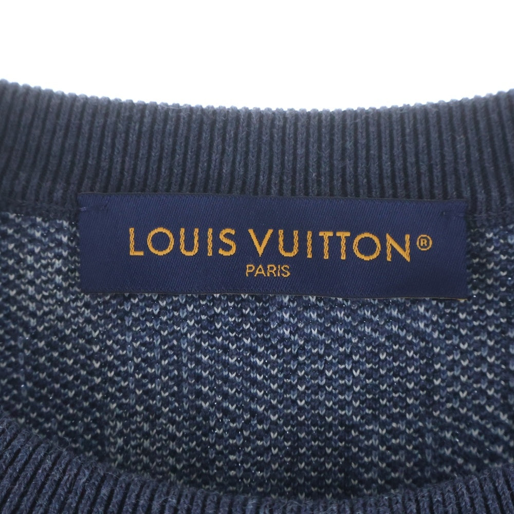 LOUIS VUITTON(ルイヴィトン) 25SS LV Vers Damoflage Jacquard Pullover ダミエ セーター ネイビー RM251Q AUR HQN72W