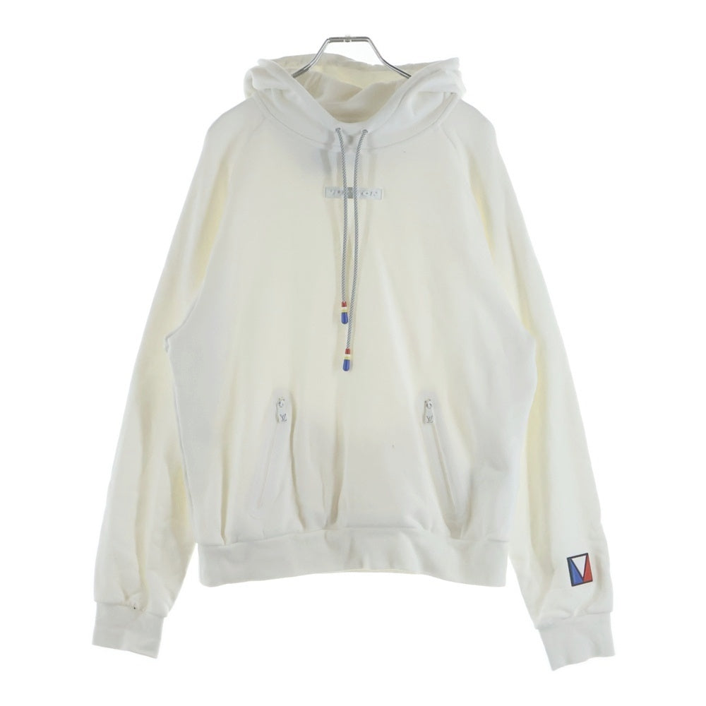 LOUIS VUITTON(ルイヴィトン) 24AW ラバーワッペンロゴ プルオーバー スウェットパーカー ホワイト RM242MH ZA8 HRY55W
