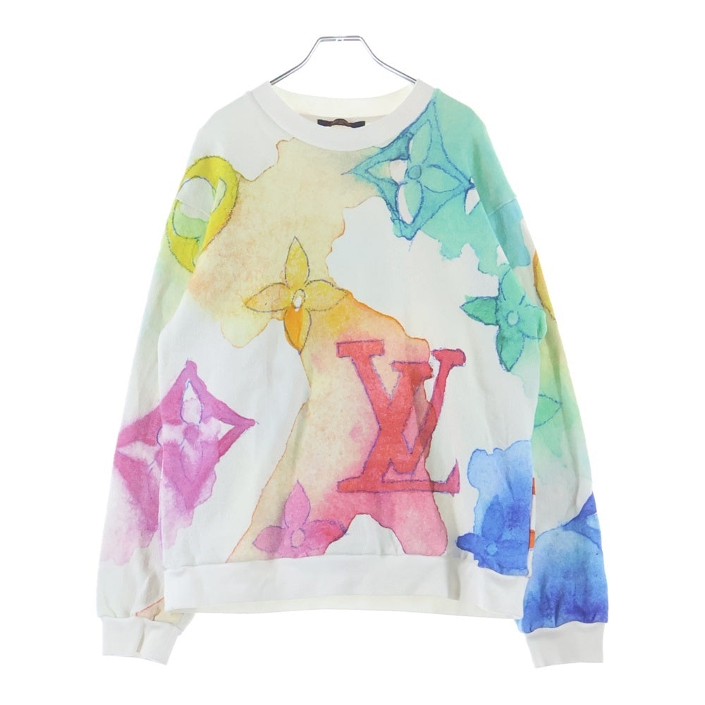 LOUIS VUITTON(ルイヴィトン) 21SS モノグラムウォーターカラージャイアントクルーネックスウェット モノグラムプリント トレーナー ホワイト RM211V AU4 HLY02W