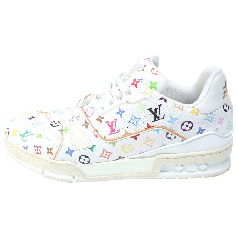 LOUIS VUITTON(ルイヴィトン) ×TM LV トレイナー モノグラム マルチカラー レザー レースアップ ローカットシューズ スニーカー ホワイト 1AJQC4