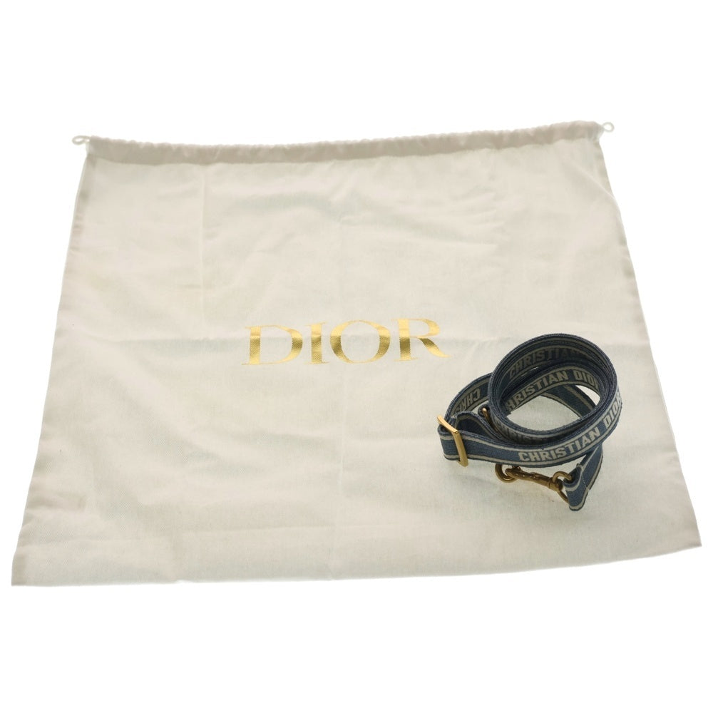 DIOR(ディオール) ブックトート スモール オブリーク キャンバス レザー 2WAY ハンド ショルダー トートバッグ ゴールド金具 インディゴ/アイボリー レディース