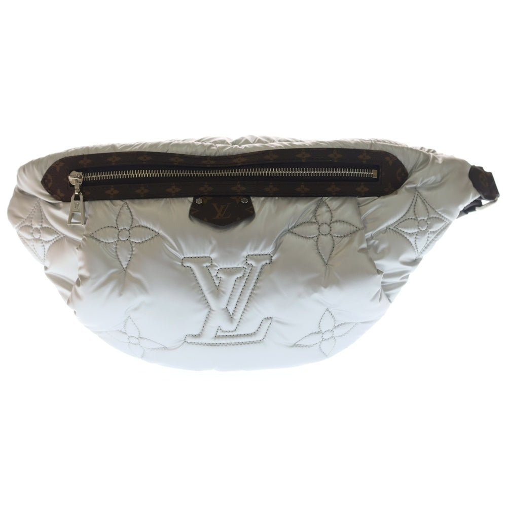 LOUIS VUITTON(ルイヴィトン) LVピロー マキシ バムバッグ リサイクルメタリックナイロン モノグラム ボディ ウエストバッグ シルバー金具 シルバー/ブラウン M20971