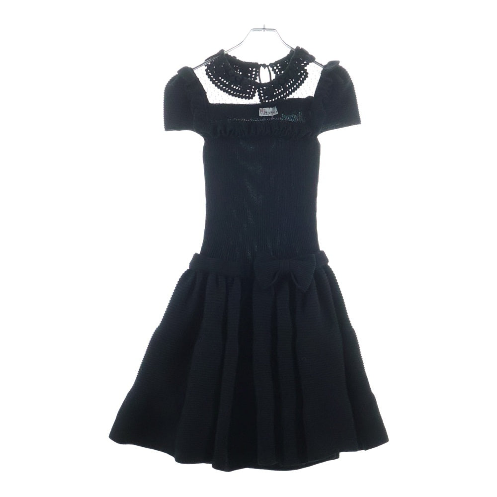 RED VALENTINO(レッド ヴァレンティノ) ウールニット ワンピース ブラック DRA9A909 レディース