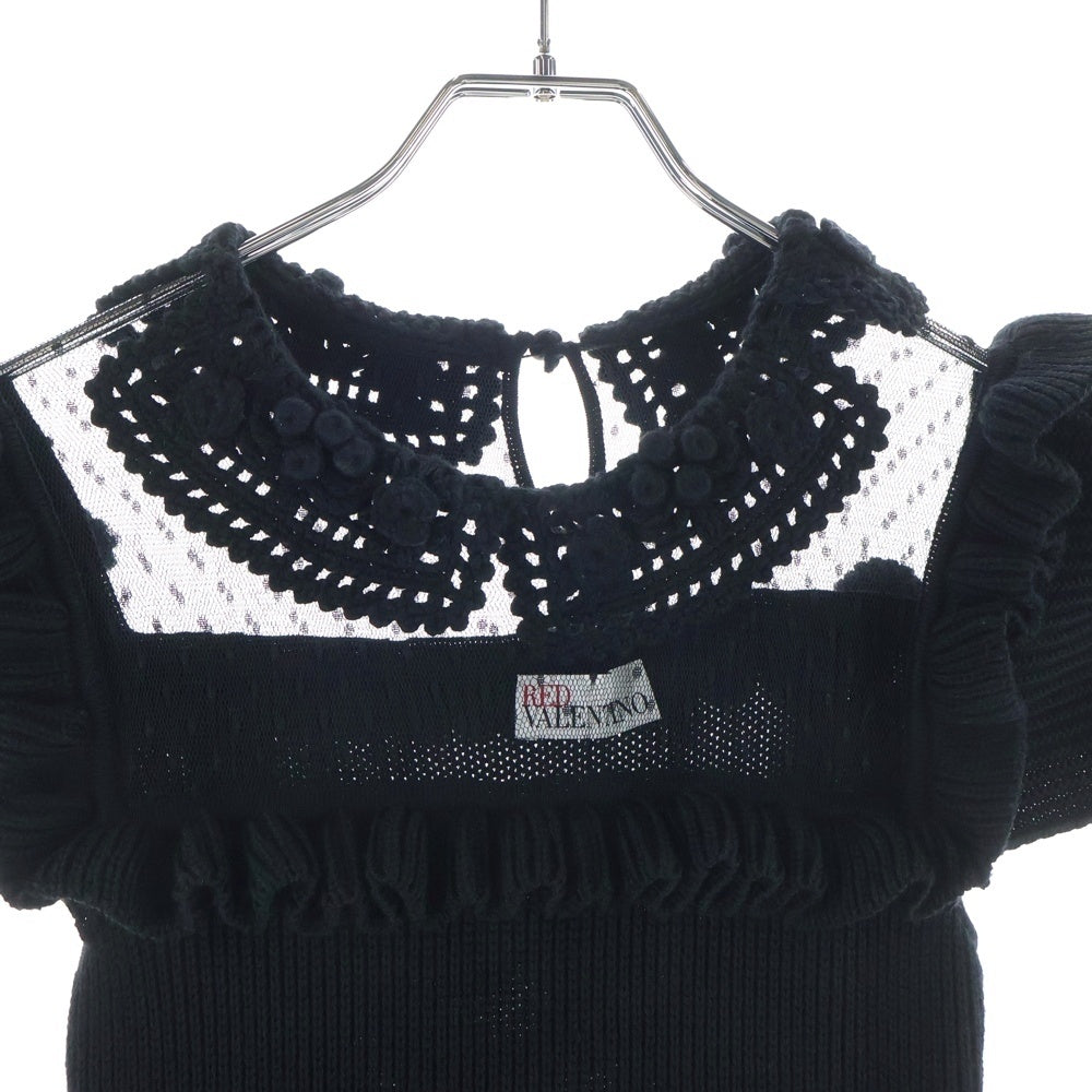RED VALENTINO(レッド ヴァレンティノ) ウールニット ワンピース ブラック DRA9A909 レディース