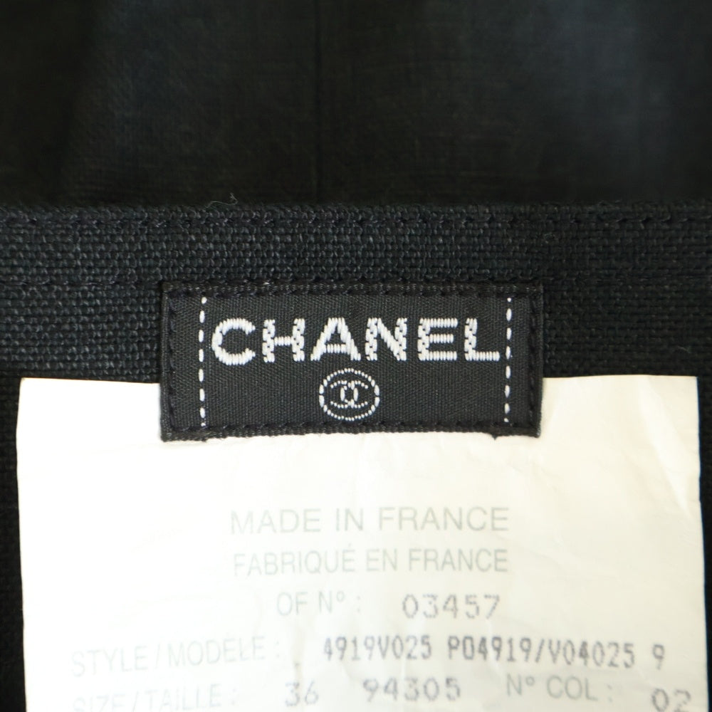 CHANEL(シャネル) ココボタン リネンスカート ブラック レディース