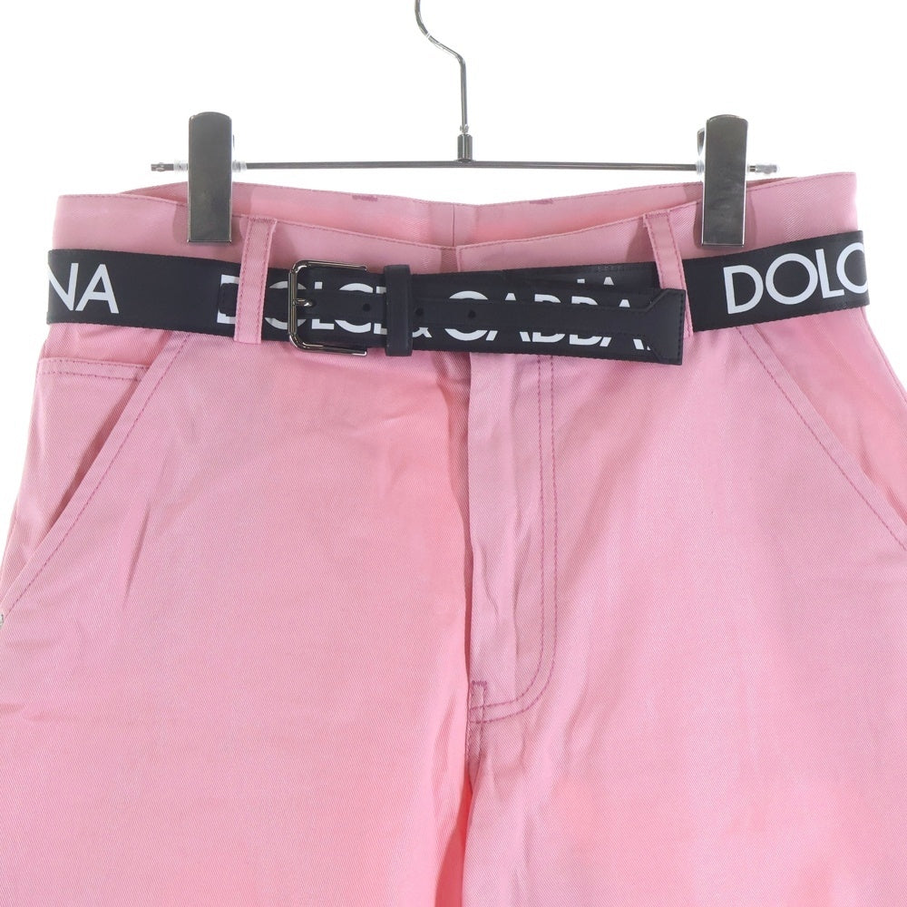 DOLCE & GABBANA(ドルチェアンドガッバーナ) ロゴベルト コーディングデニムパンツ ピンク