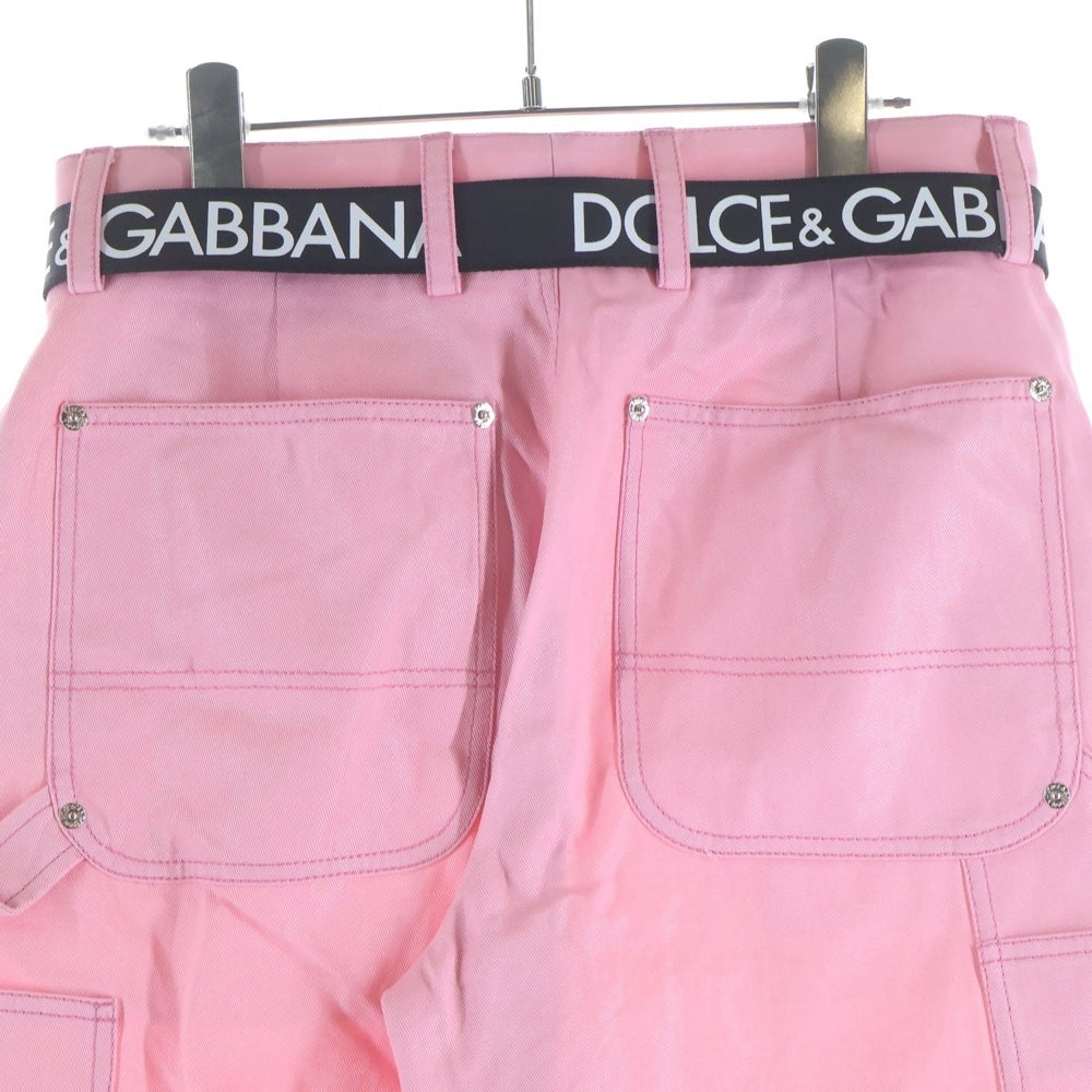 DOLCE & GABBANA(ドルチェアンドガッバーナ) ロゴベルト コーディングデニムパンツ ピンク