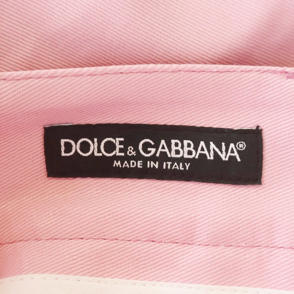 DOLCE & GABBANA(ドルチェアンドガッバーナ) ロゴベルト コーディングデニムパンツ ピンク