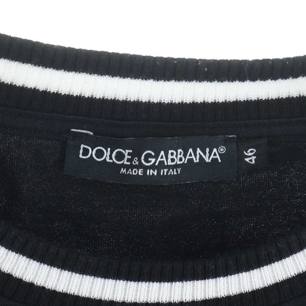 DOLCE & GABBANA(ドルチェアンドガッバーナ) ミラノ紋章デザイン 半袖Tシャツ ブラック