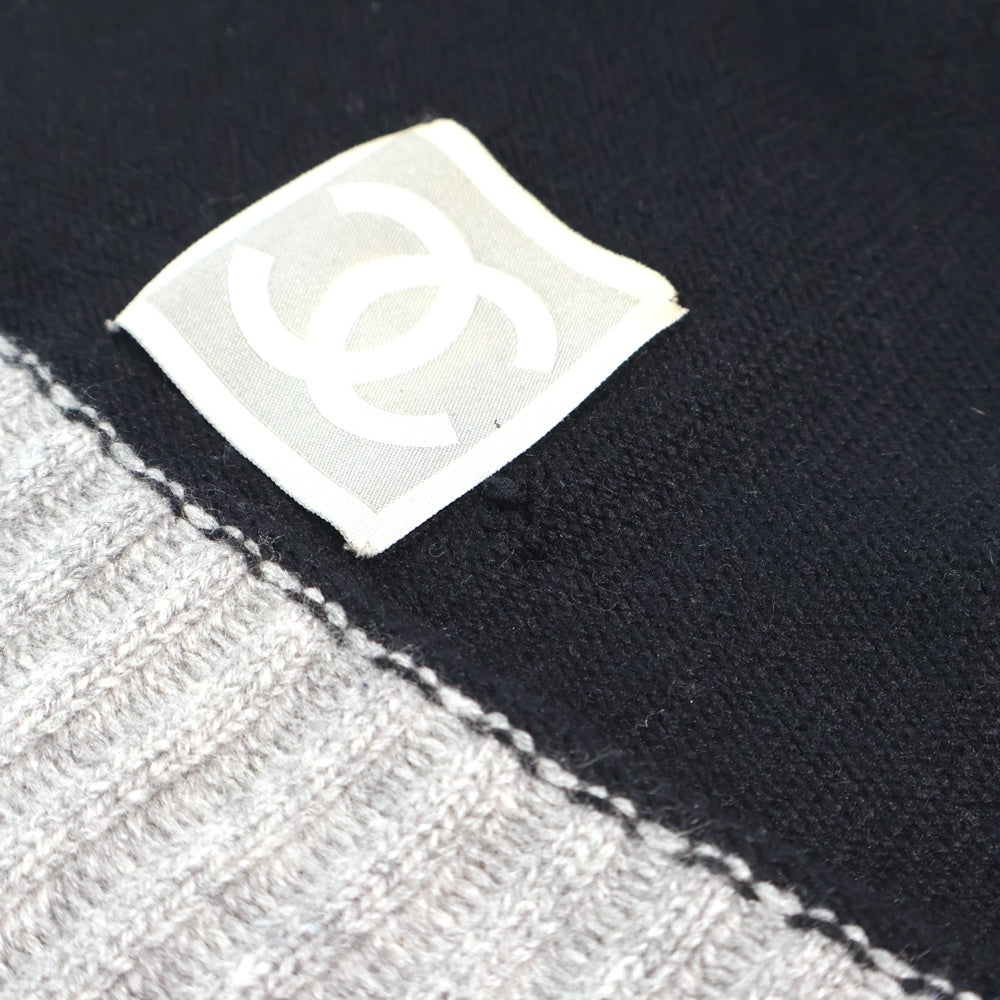 CHANEL(シャネル) ココマーク ニット帽 ビーニー グレー 黒 ニット
