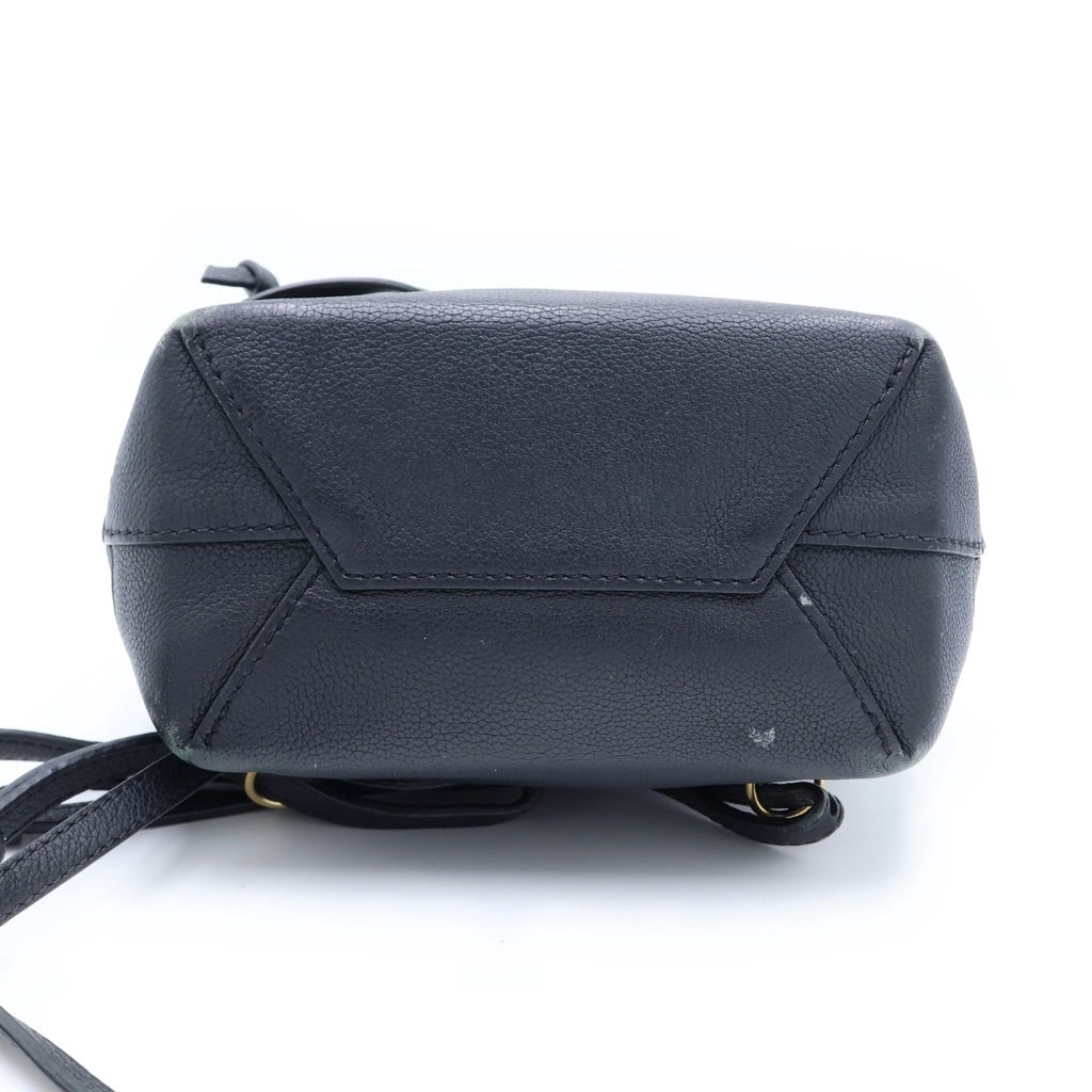 LOUIS VUITTON(ルイヴィトン) ロックミー バックパックミニ リュックサック バックパック ブラック レザー M54573 ゴールド金具 レディース