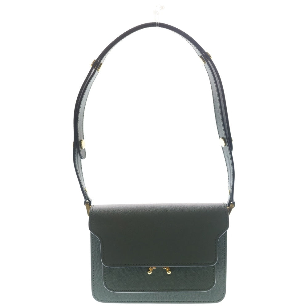 MARNI(マルニ) トランクショルダーバッグ 2WAYショルダーバッグ ハンドバッグ グリーン カーキ レザー SBMPN09NO1 LV520 ゴールド金具 レディース
