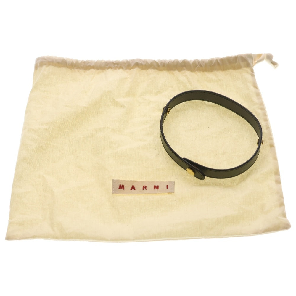 MARNI(マルニ) トランクショルダーバッグ 2WAYショルダーバッグ ハンドバッグ グリーン カーキ レザー SBMPN09NO1 LV520 ゴールド金具 レディース