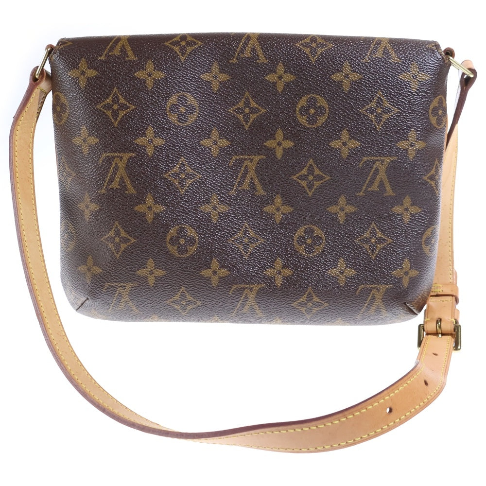 LOUIS VUITTON(ルイヴィトン) モノグラム ミュゼットタンゴ ワンショルダーバッグ ブラウン レザー×PVC M51257 ゴールド金具 レディース