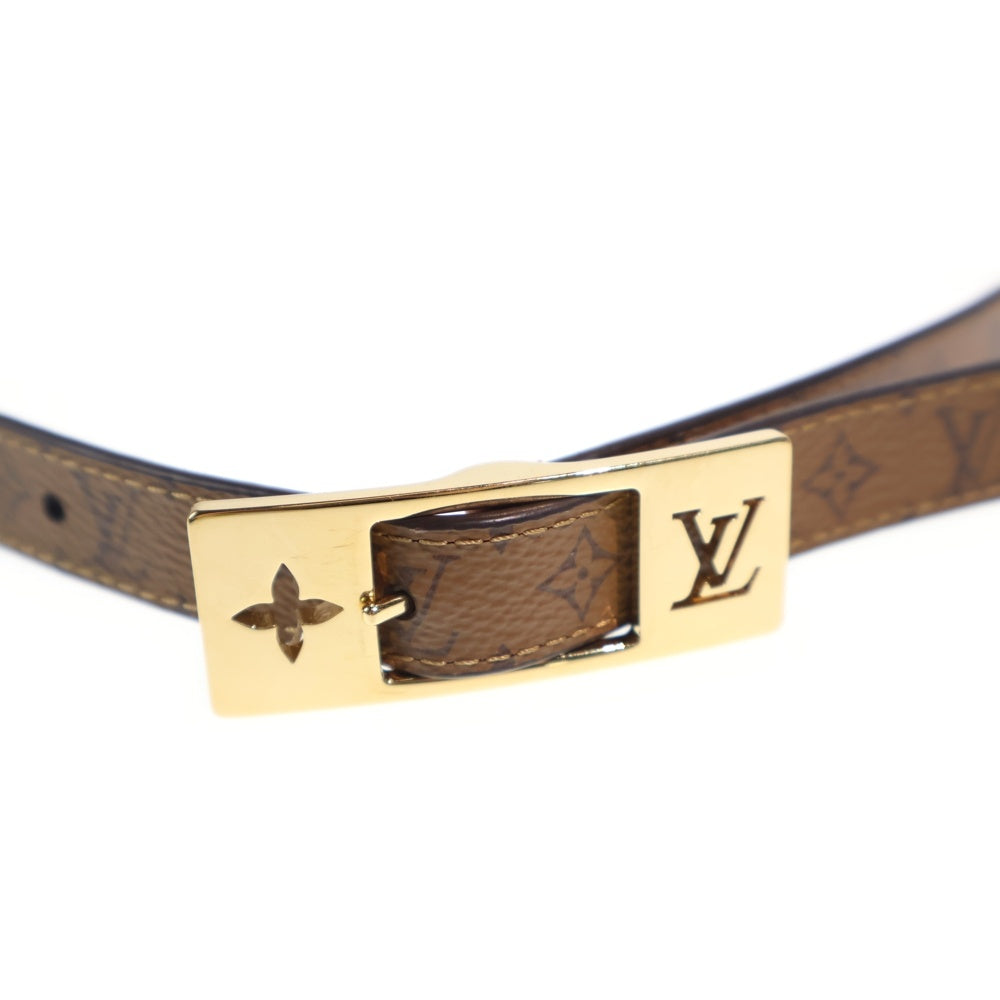 LOUIS VUITTON(ルイヴィトン) モノグラムリバース LVデュオ 18MM レザー ベルト ブラウン M8369 ゴールド金具 レディース