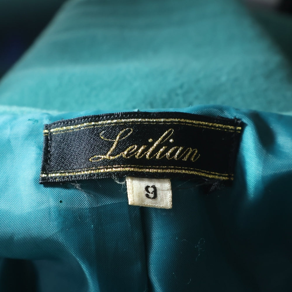 Leilian(レリアン) メルトンウール セーラーカラー ダブルブレスト コート グリーン レディース