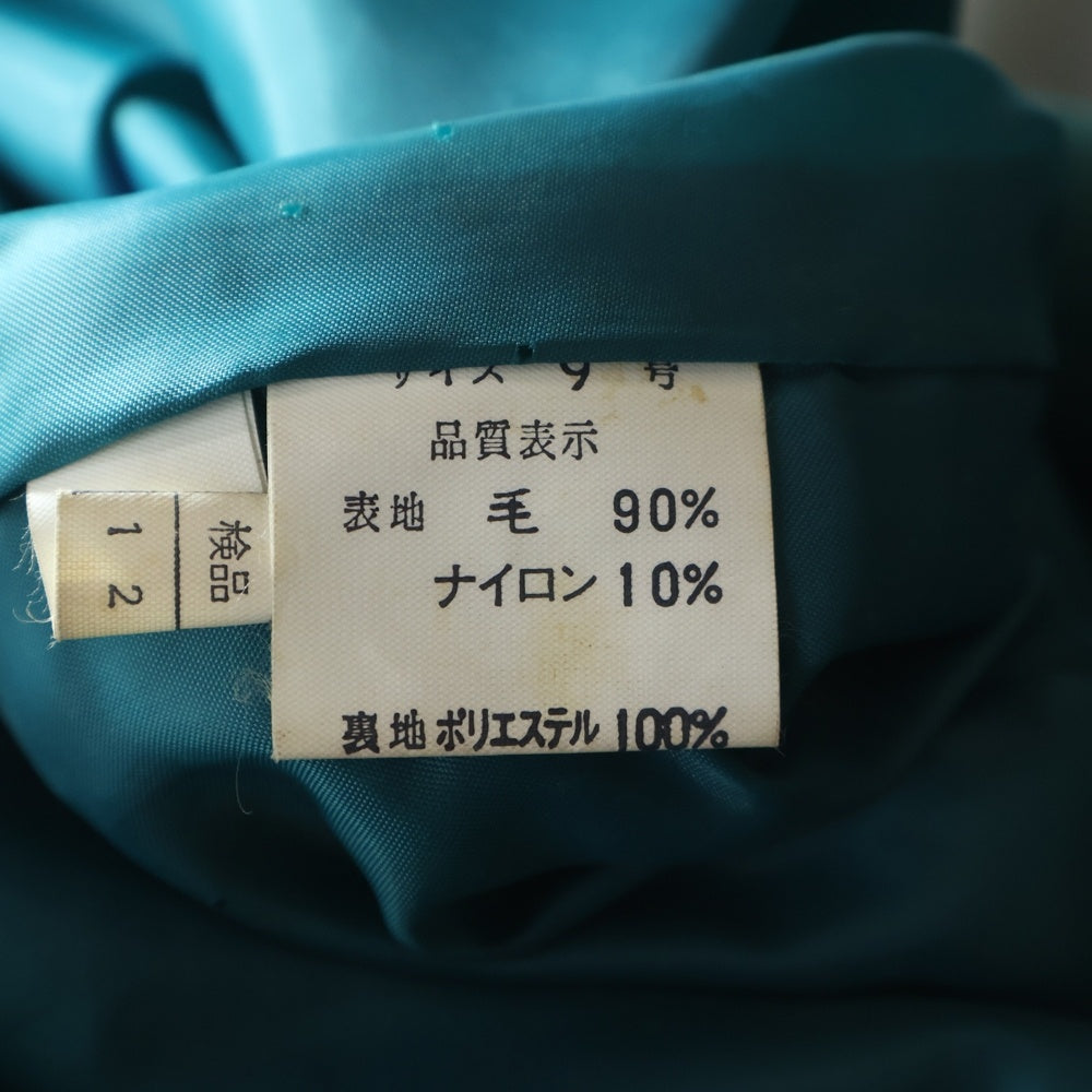 Leilian(レリアン) メルトンウール セーラーカラー ダブルブレスト コート グリーン レディース