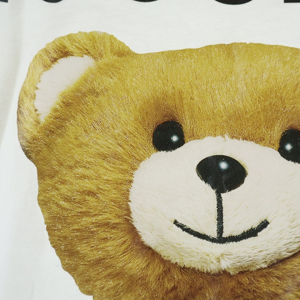 MOSCHINO(モスキーノ) 21SS テディベアプリント クルーネック 半袖 Tシャツ カットソー ホワイト 211ZPV07202040 レディース