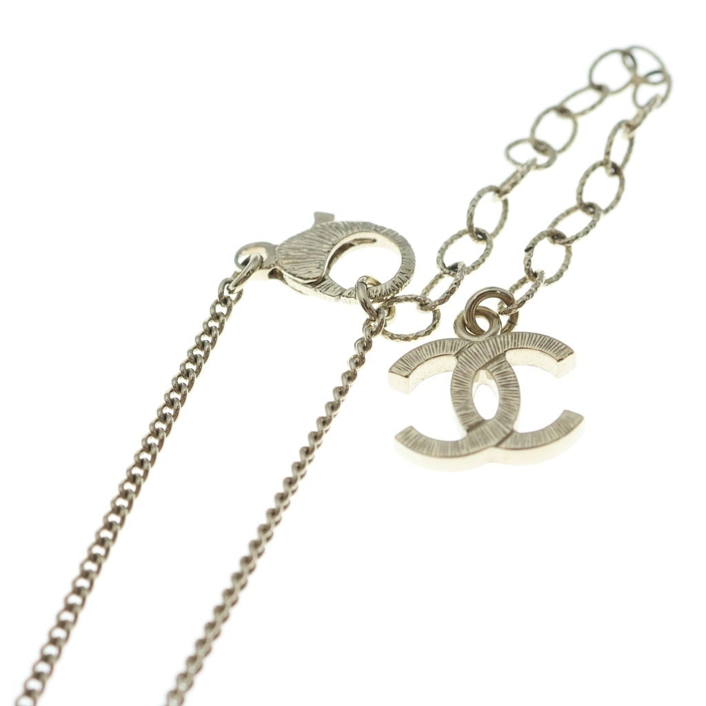 CHANEL(シャネル) ココマーク リボン ラインストーン ネックレス ペンダント チェーン ゴールド ABE546 レディース