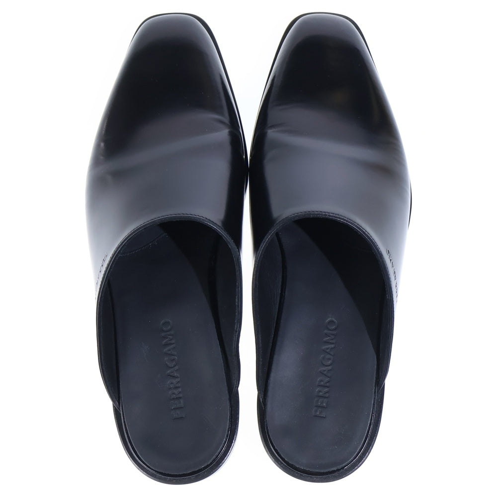 FERRAGAMO(フェラガモ) ミュール ブラック レザー スリッポン 0760485