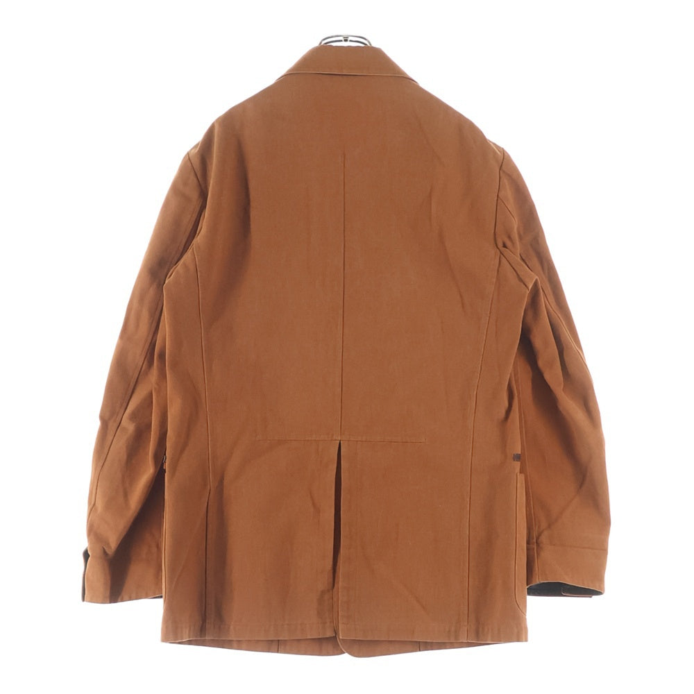 HERMES(エルメス) レザー切り替え 4B テーラードジャケット オレンジ