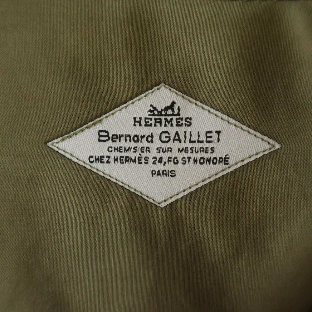 HERMES(エルメス) スタンドカラー ハーフジップ セリエボタン 長袖シャツ カーキ