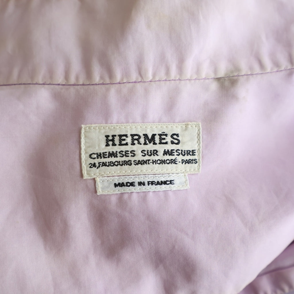 HERMES(エルメス) ハーフジップシャツ ピンク コットン