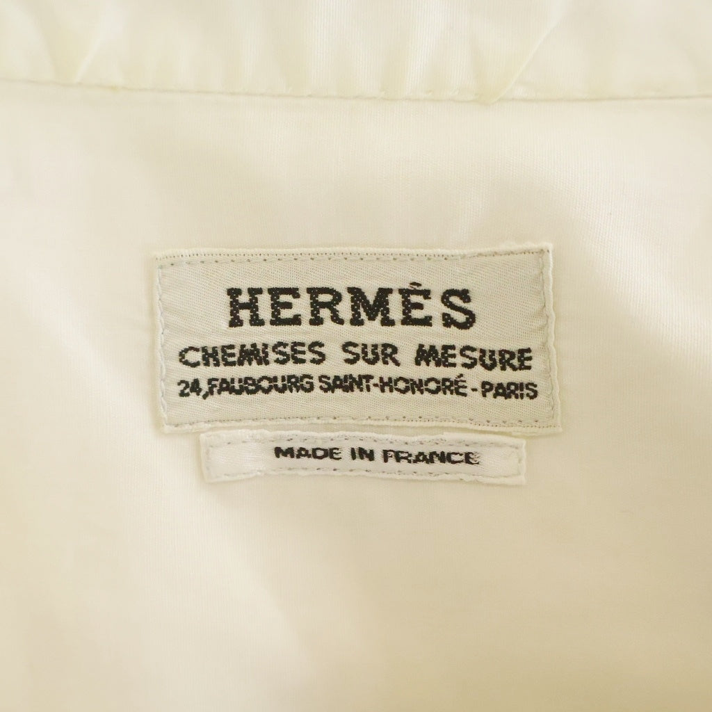 HERMES(エルメス) ハーフジップシャツ ホワイト コットン