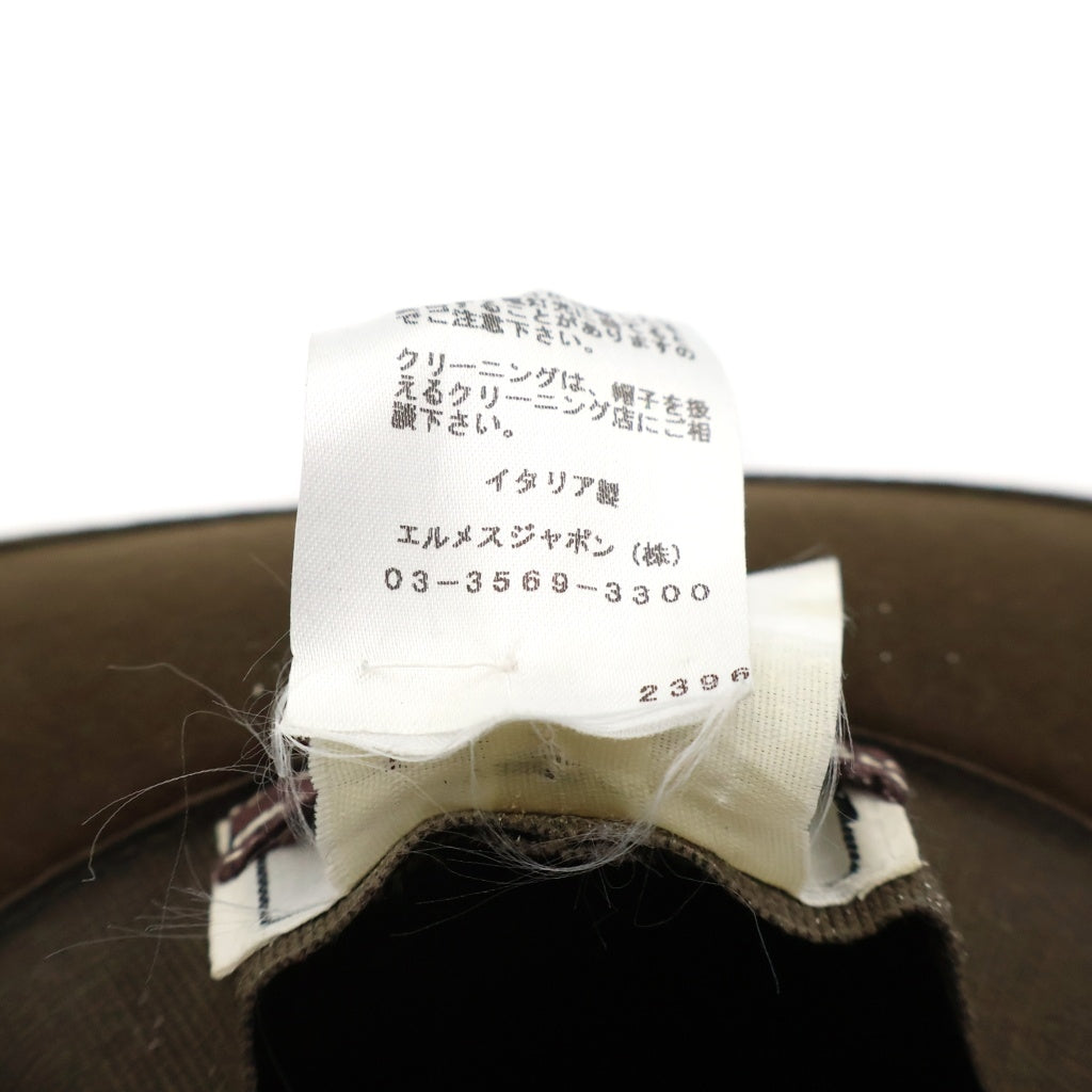 HERMES(エルメス) Hロゴ ウール フェルト ハット 帽子 オリーブ