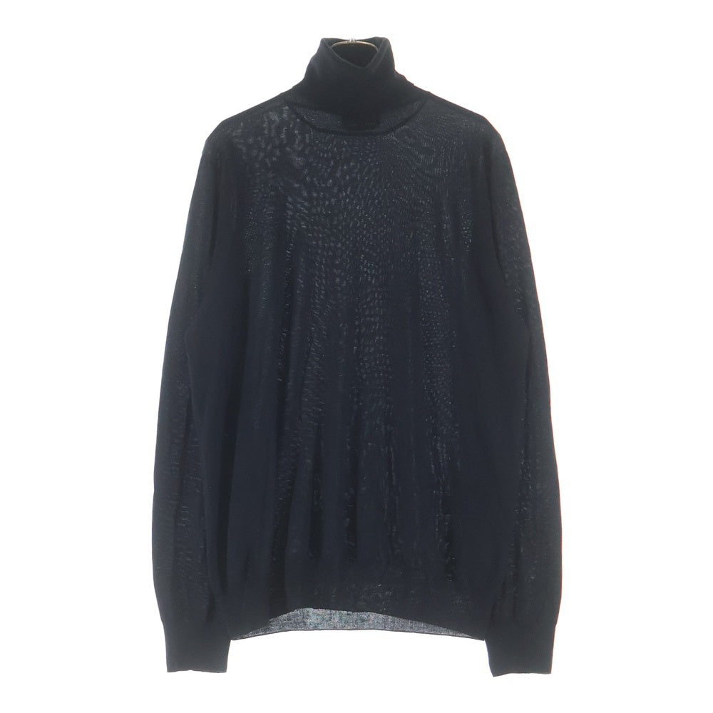 HERMES(エルメス) シルク混 カシミヤニット タートルネック 長袖ニット セーター ブラック