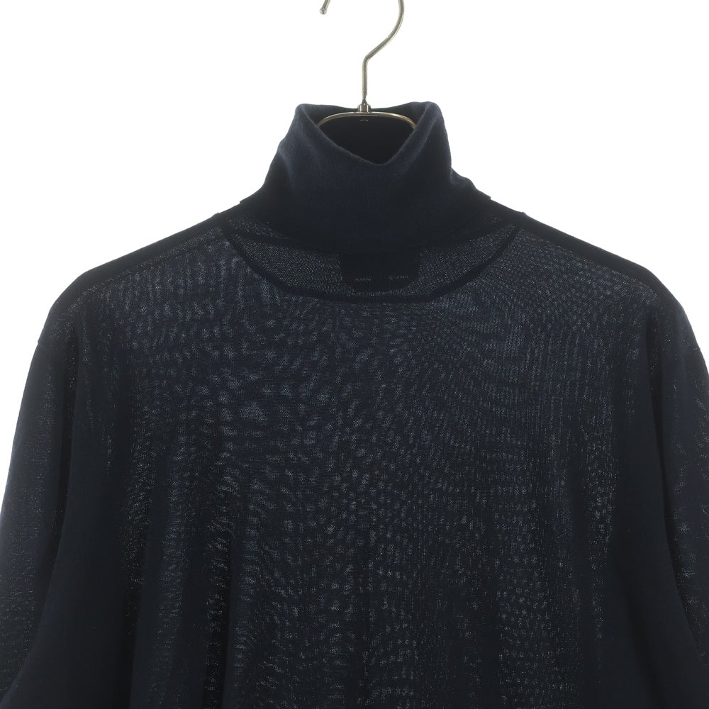 HERMES(エルメス) シルク混 カシミヤニット タートルネック 長袖ニット セーター ブラック
