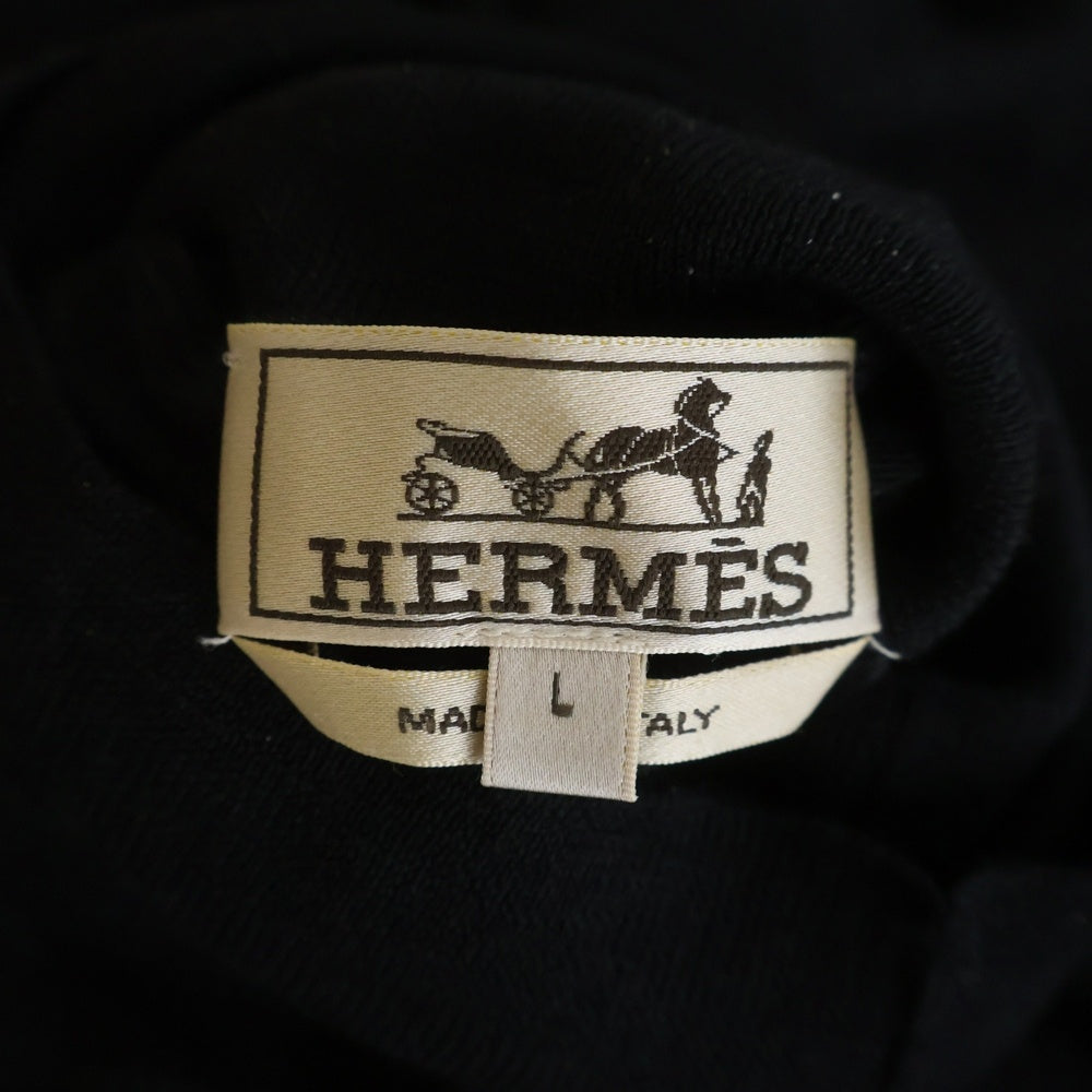 HERMES(エルメス) シルク混 カシミヤニット タートルネック 長袖ニット セーター ブラック