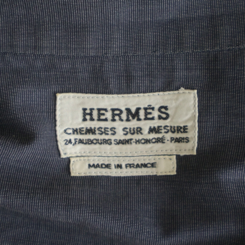 HERMES(エルメス) ハーフジップシャツ グレー コットン