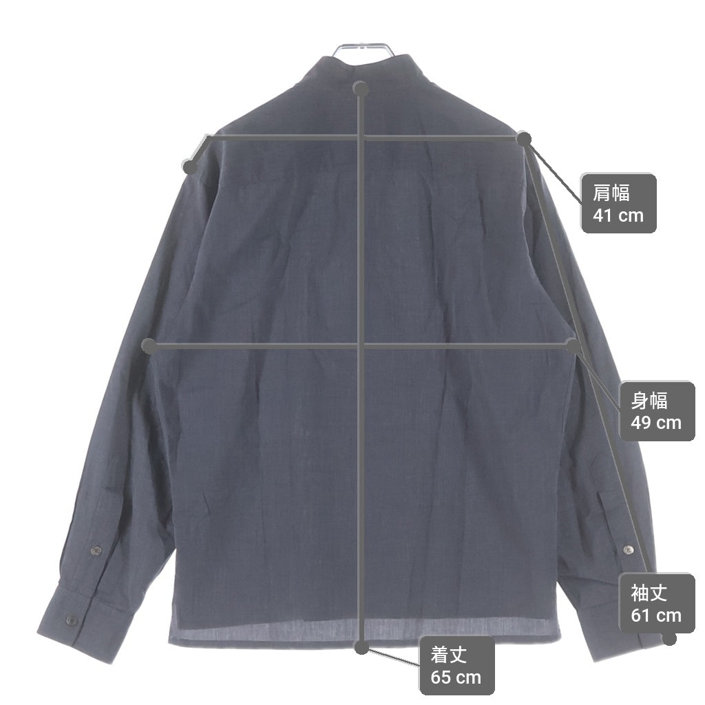 HERMES(エルメス) ハーフジップシャツ グレー コットン