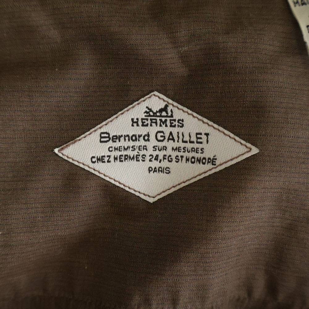 HERMES(エルメス) スタンドカラー ハーフジップ 長袖シャツ ブラウン