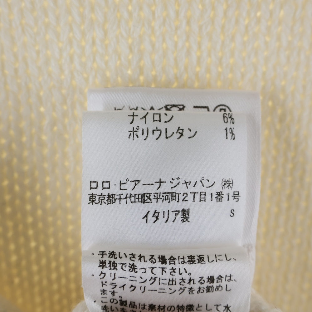 Loro Piana(ロロピアーナ) カシミヤ ケーブル タートルネック 長袖ニット セーター ホワイト