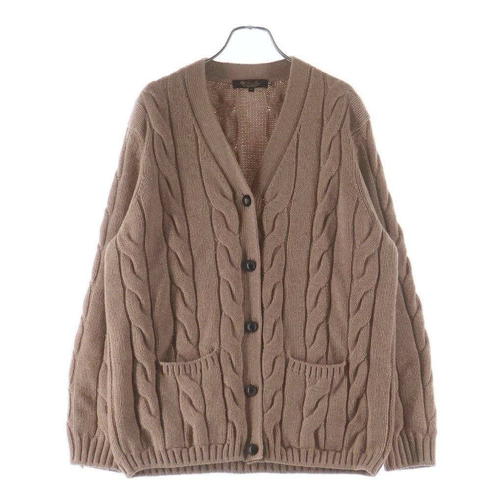 Loro Piana(ロロピアーナ) カーディガン ケーブルニット フィッシャーマン ブラウンベージュ カシミヤ