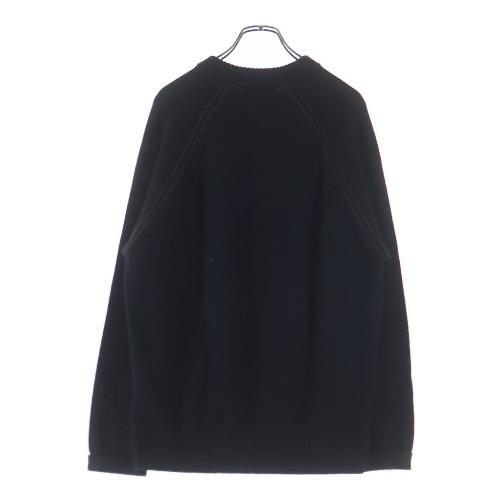 Loro Piana(ロロピアーナ) ラグランスリーブ バイカラーセーター ネイビー カシミヤ