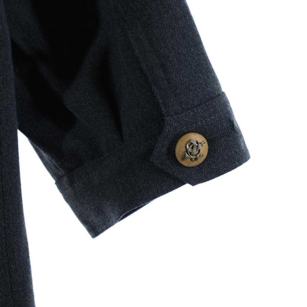 HERMES(エルメス) カバーオール ハンティングジャケット グレー ウール×レザー