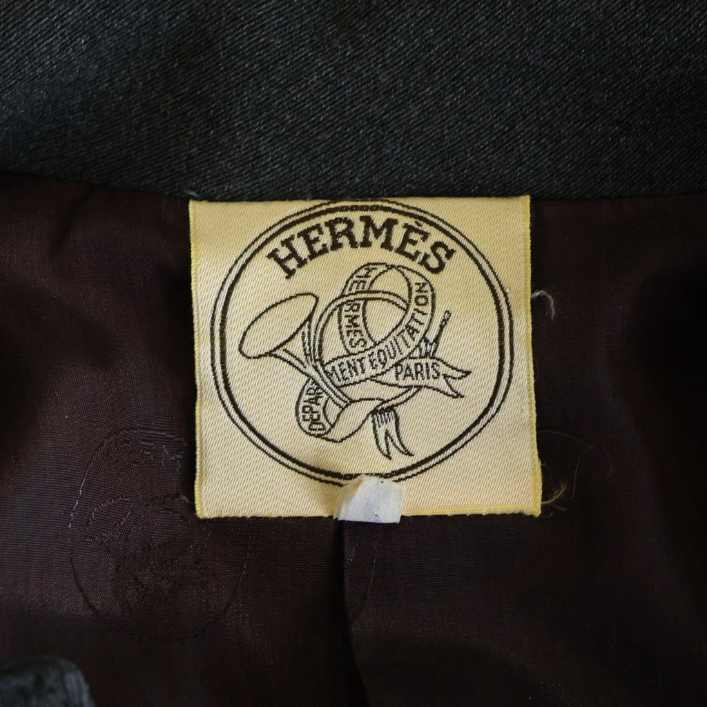 HERMES(エルメス) カバーオール ハンティングジャケット グレー ウール
