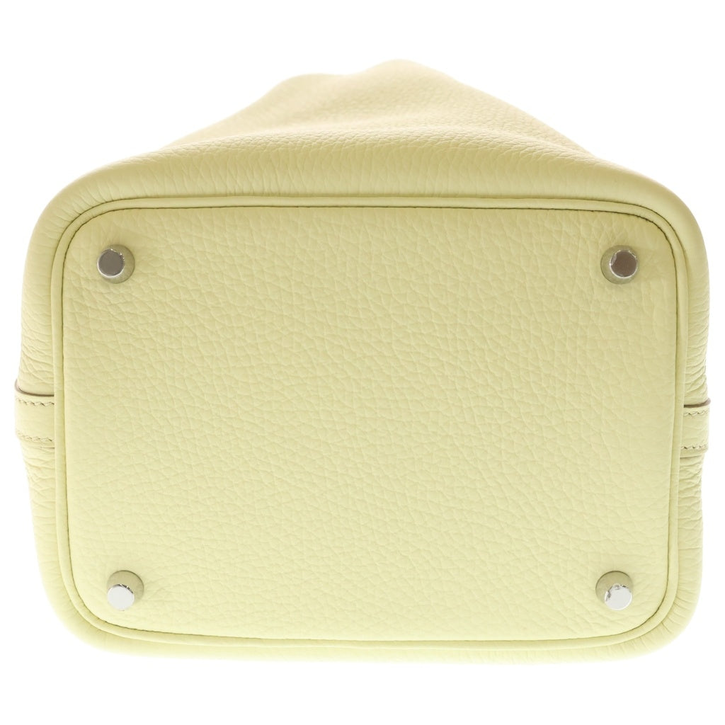 HERMES(エルメス) ピコタンロック PM エクラ ジョーヌミルトン×ミント トリヨンクレマンス シルバー金具 ハンドバッグ W刻印 レディース