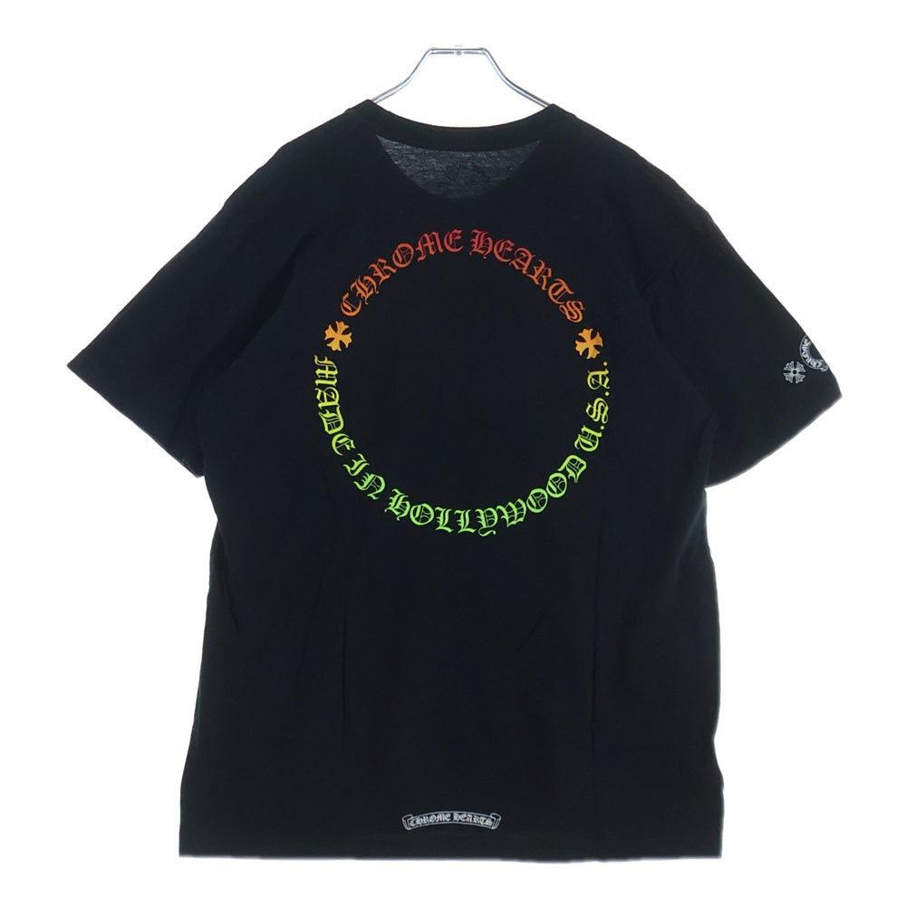 CHROME HEARTS(クロムハーツ) ■GRAD CIRCLE LOGO グラデーションサークルロゴプリント 半袖Tシャツ ブラック コットン
