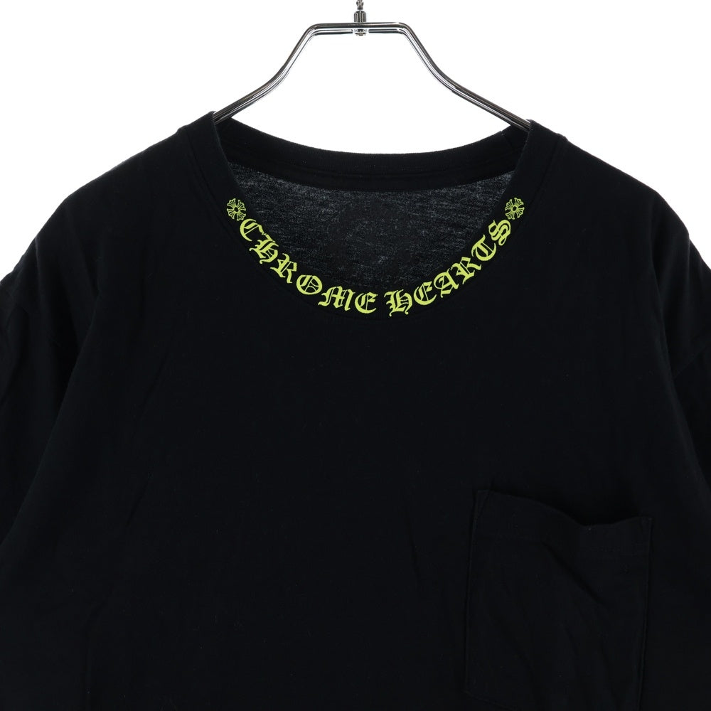 CHROME HEARTS(クロムハーツ) ■ NECK LOGO ネックロゴ 半袖Tシャツ ブラック/イエロー コットン