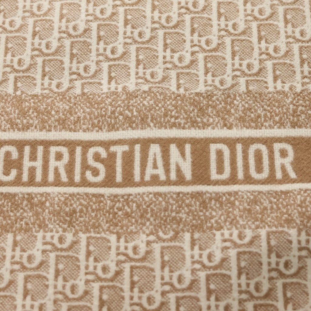 DIOR(ディオール) マフラー オブリーク ストール ベージュ カシミヤ レディース