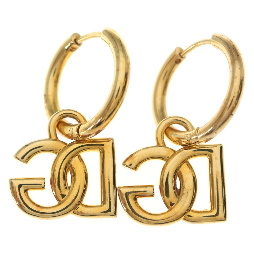 DOLCE & GABBANA(ドルチェアンドガッバーナ) DCロゴ フープピアス ゴールド メッキ レディース