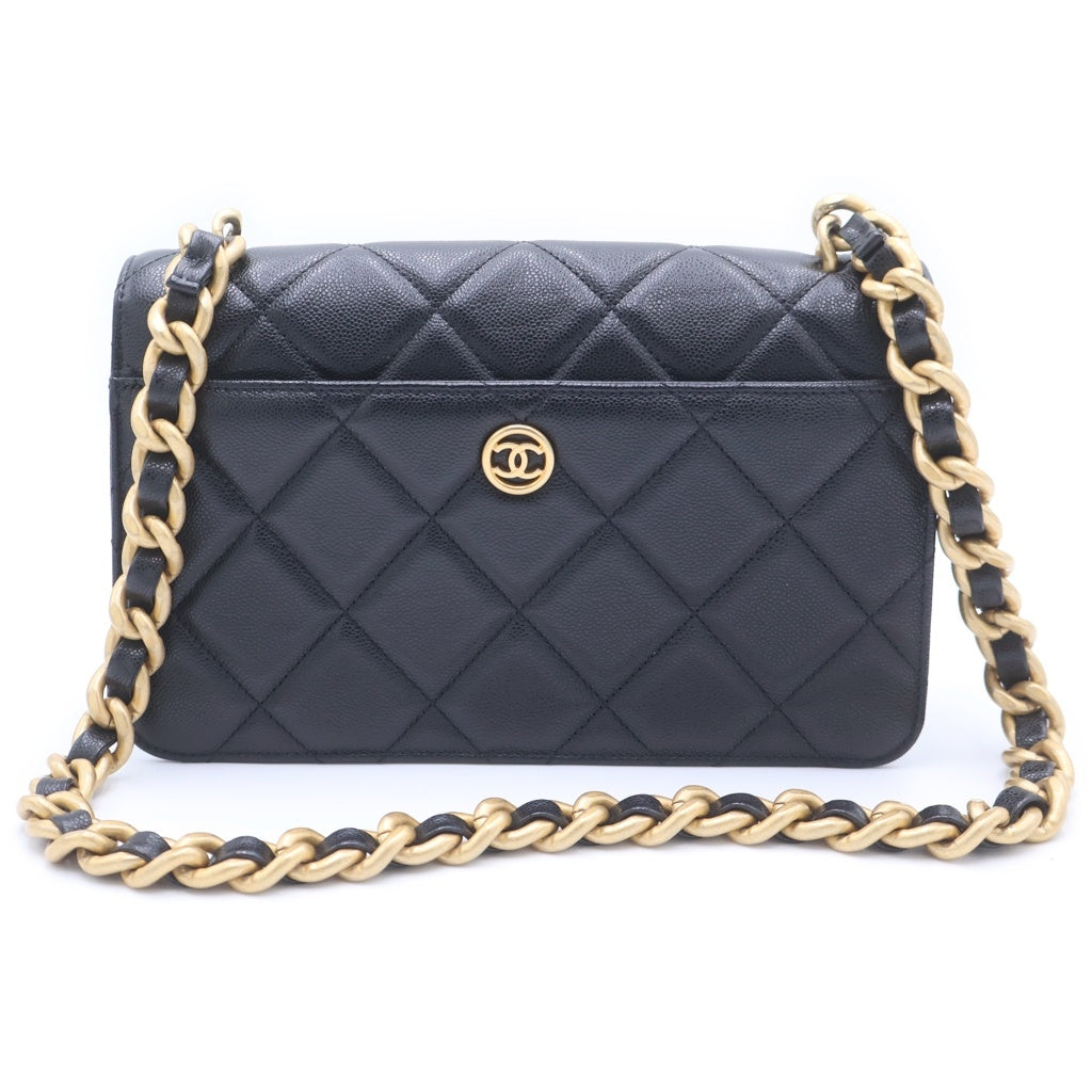 なっちゃん CHANELマトラッセ ラージ　ショルダーバッグキャビアスキン CHANEL(シャネル) マトラッセ ラージココマーク チェーンショルダー